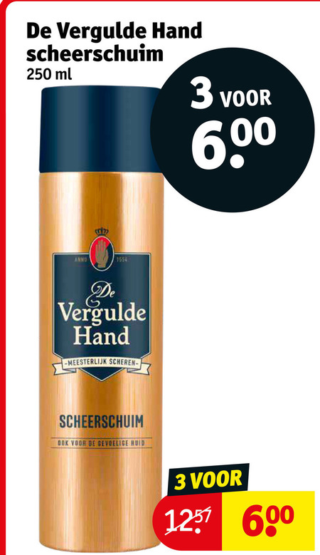 De Vergulde Hand   scheerschuim folder aanbieding bij  Kruidvat - details