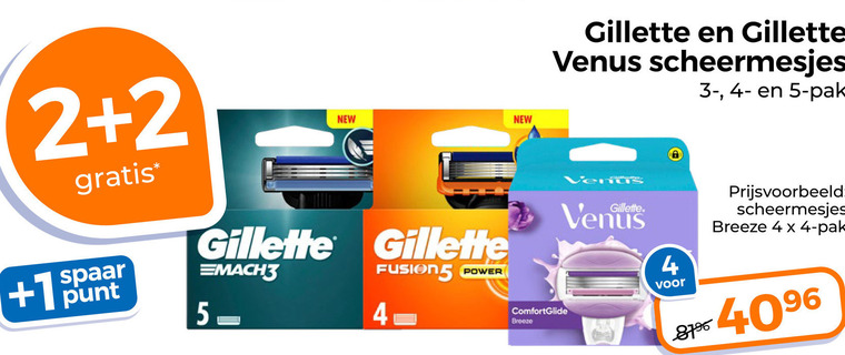 Gillette   scheermesjes folder aanbieding bij  Trekpleister - details