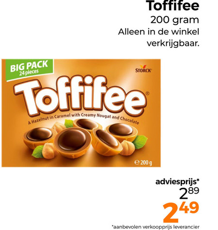 Toffifee   chocolade folder aanbieding bij  Trekpleister - details