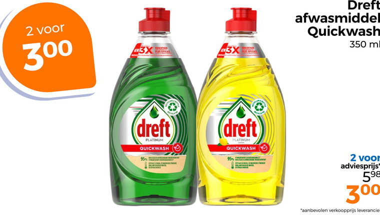 Dreft   afwasmiddel folder aanbieding bij  Trekpleister - details
