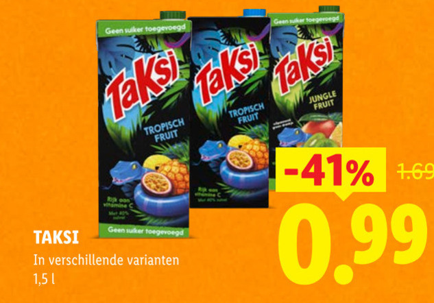 Taksi   fruitdrank folder aanbieding bij  Lidl - details