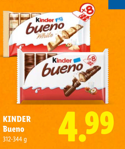 Kinder Bueno   chocoladereep folder aanbieding bij  Lidl - details