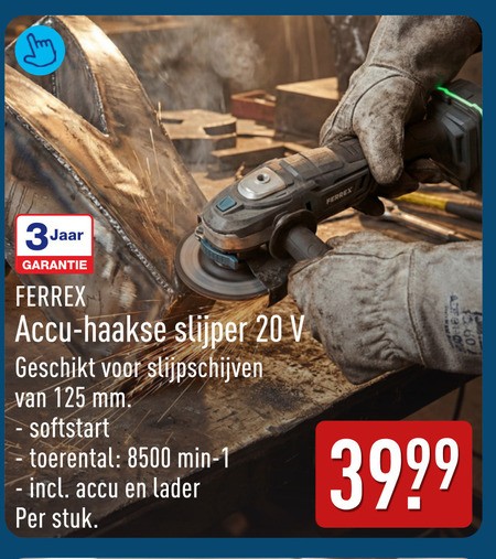 Ferrex   haakse slijper folder aanbieding bij  Aldi - details
