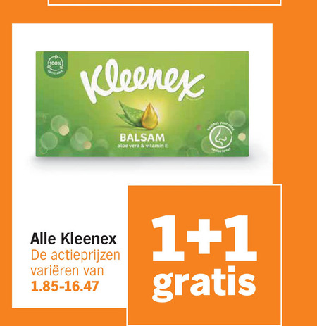 Kleenex   tissue, zakdoek folder aanbieding bij  Albert&nbsp;Heijn - details