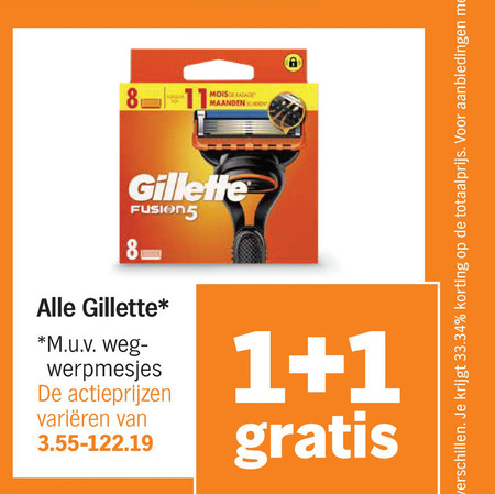 Gillette   scheergel, scheerschuim folder aanbieding bij  Albert&nbsp;Heijn - details