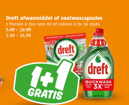 Dreft   vaatwasmiddel, afwasmiddel folder aanbieding bij  Poiesz - details