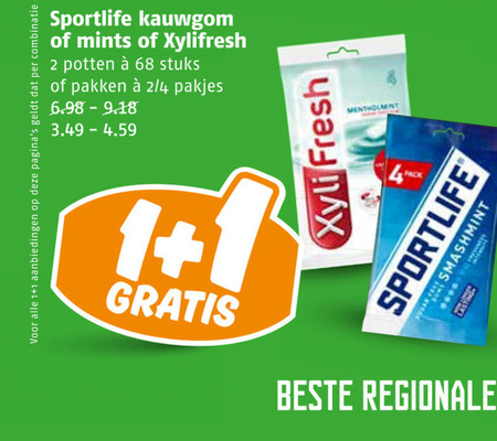 Sportlife   kauwgom folder aanbieding bij  Poiesz - details