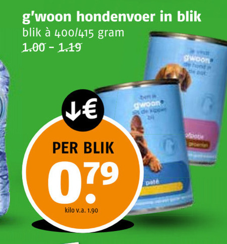 Gwoon   hondenvoer folder aanbieding bij  Poiesz - details