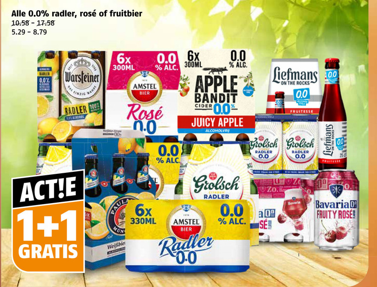 Amstel   radler bier, alcoholvrij bier folder aanbieding bij  Poiesz - details