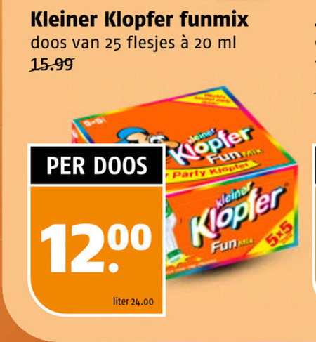 Kleiner Klopfer   likeur folder aanbieding bij  Poiesz - details