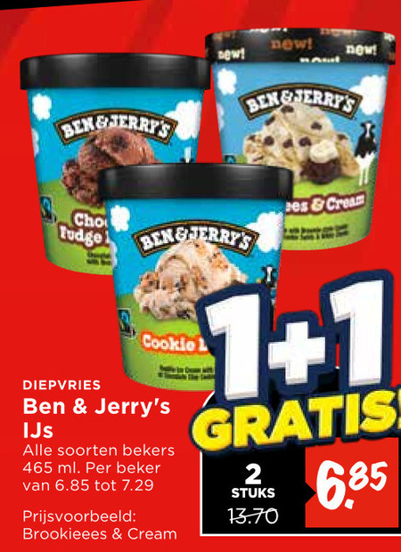 Ben and Jerrys   ijsspecialiteit folder aanbieding bij  Vomar - details