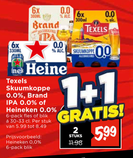 Brand   alcoholvrij bier, blikje bier folder aanbieding bij  Vomar - details