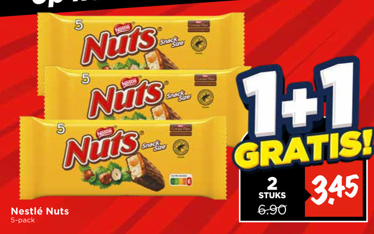 Nuts   chocoladereep folder aanbieding bij  Vomar - details