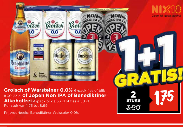 Grolsch   alcoholvrij bier folder aanbieding bij  Vomar - details