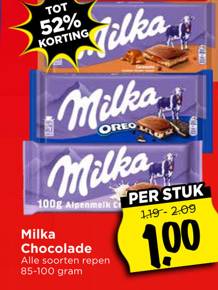Milka   chocolade folder aanbieding bij  Vomar - details