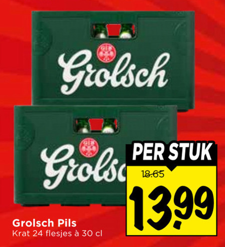Grolsch   krat bier folder aanbieding bij  Vomar - details