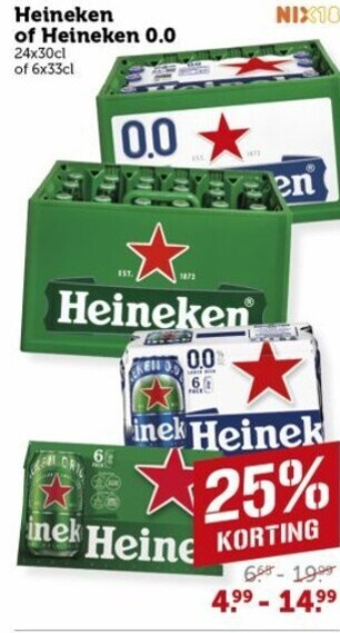 Heineken   blikje bier, krat bier folder aanbieding bij  Coop - details