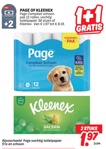Kleenex   toiletpapier, tissue folder aanbieding bij  Dekamarkt - details