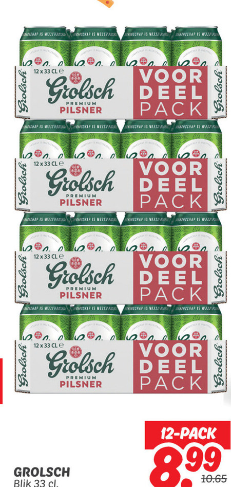 Grolsch   blikje bier folder aanbieding bij  Dekamarkt - details