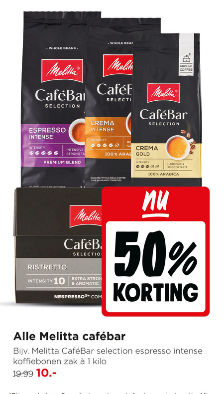Melitta   koffiecups, koffiebonen folder aanbieding bij  Jumbo - details