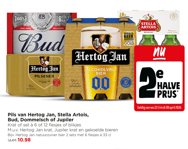 Hertog Jan   blikje bier, krat bier folder aanbieding bij  Jumbo - details