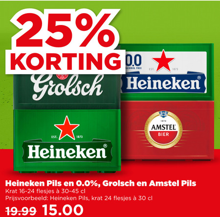 Heineken   krat bier folder aanbieding bij  Plus - details