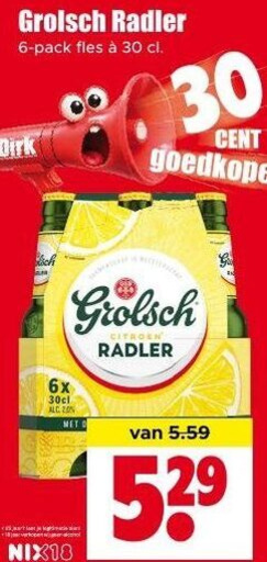 Grolsch   radler bier folder aanbieding bij  Dirk - details