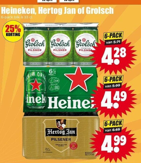 Heineken   blikje bier folder aanbieding bij  Dirk - details