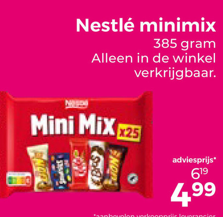 Nestle   mini chocoladerepen folder aanbieding bij  Trekpleister - details