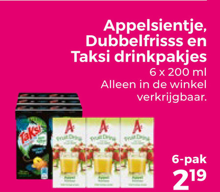 Dubbelfrisss   fruitdrank folder aanbieding bij  Trekpleister - details