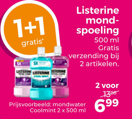 Listerine   mondwater folder aanbieding bij  Trekpleister - details