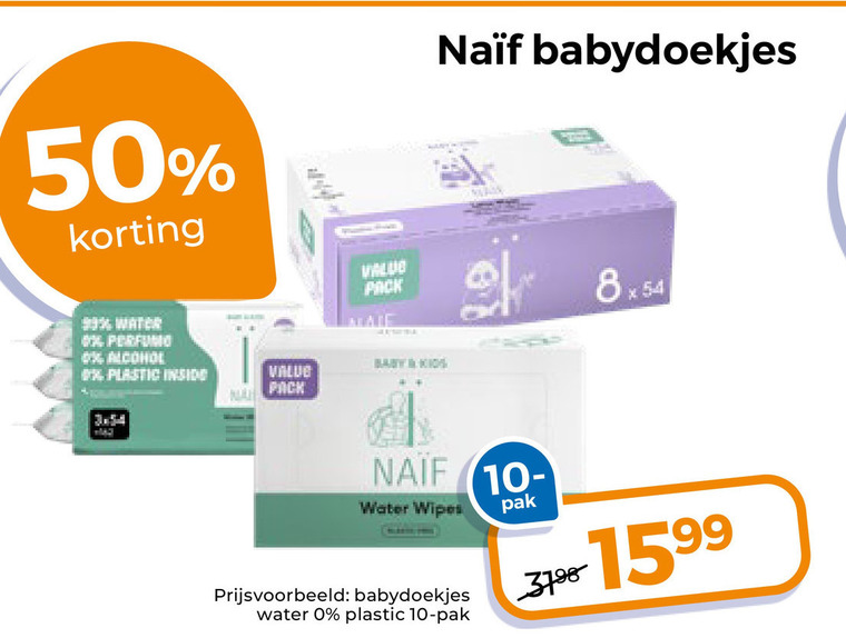 Naif   billendoekjes folder aanbieding bij  Trekpleister - details