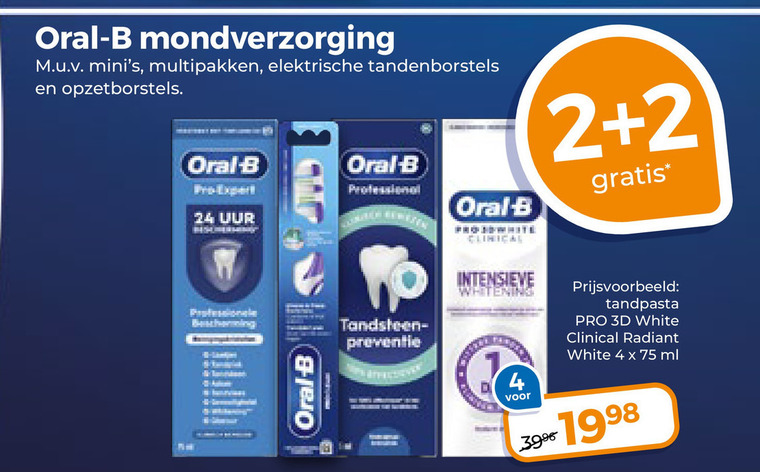 Oral-B   tandenborstel, tandpasta folder aanbieding bij  Trekpleister - details