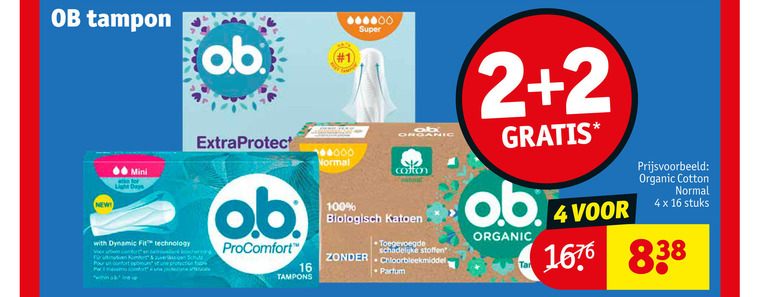 O.B.   tampons folder aanbieding bij  Kruidvat - details