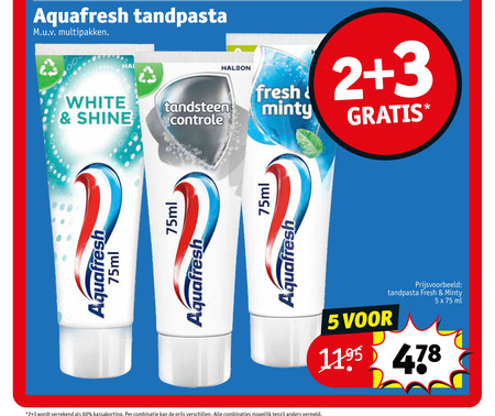 Aquafresh   tandpasta folder aanbieding bij  Kruidvat - details