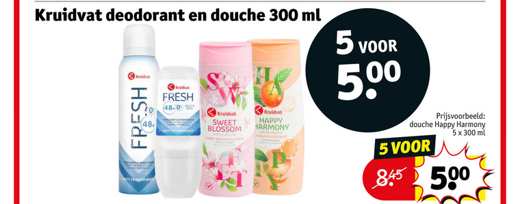 Kruidvat Huismerk   douchegel, deodorant folder aanbieding bij  Kruidvat - details