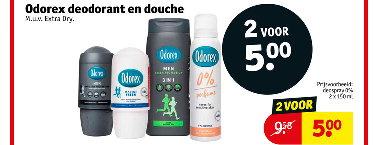 Odorex   deodorant, douchegel folder aanbieding bij  Kruidvat - details