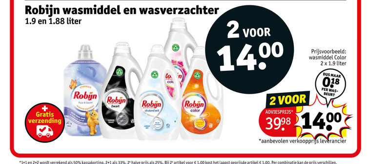 Robijn   wasverzachter, wasmiddel folder aanbieding bij  Kruidvat - details