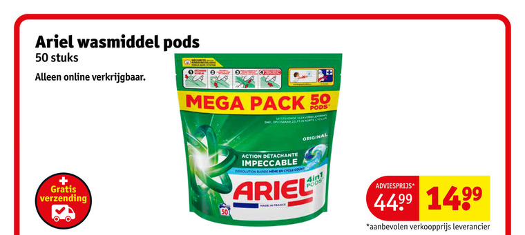 Ariel   wasmiddel folder aanbieding bij  Kruidvat - details