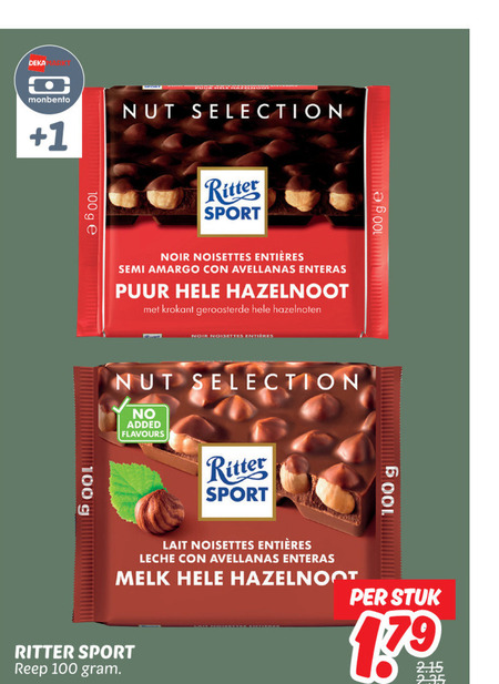 Ritter Sport   chocolade folder aanbieding bij  Dekamarkt - details