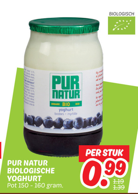 Pur Natur   yoghurt folder aanbieding bij  Dekamarkt - details