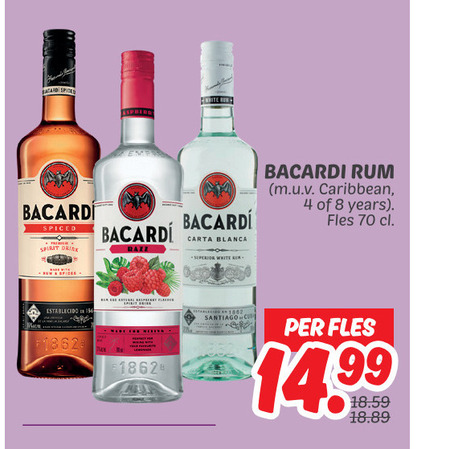 Bacardi   rum folder aanbieding bij  Dekamarkt - details