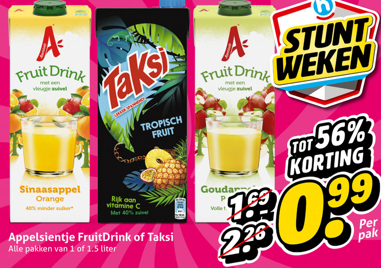 Taksi   fruitdrank folder aanbieding bij  Hoogvliet - details
