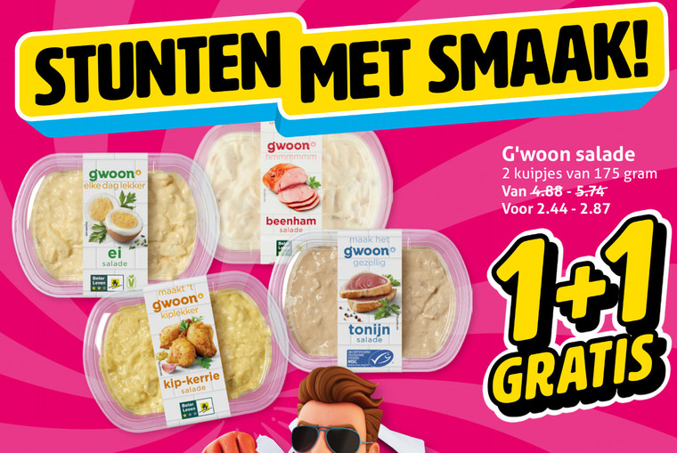 Gwoon   salade folder aanbieding bij  Hoogvliet - details