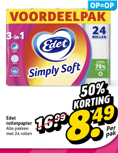 Edet   toiletpapier folder aanbieding bij  Hoogvliet - details