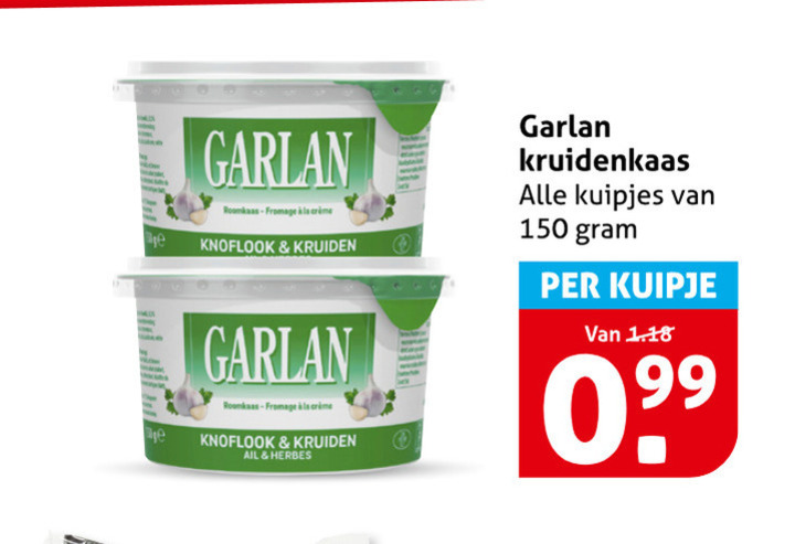 Garlan   roomkaas folder aanbieding bij  Hoogvliet - details