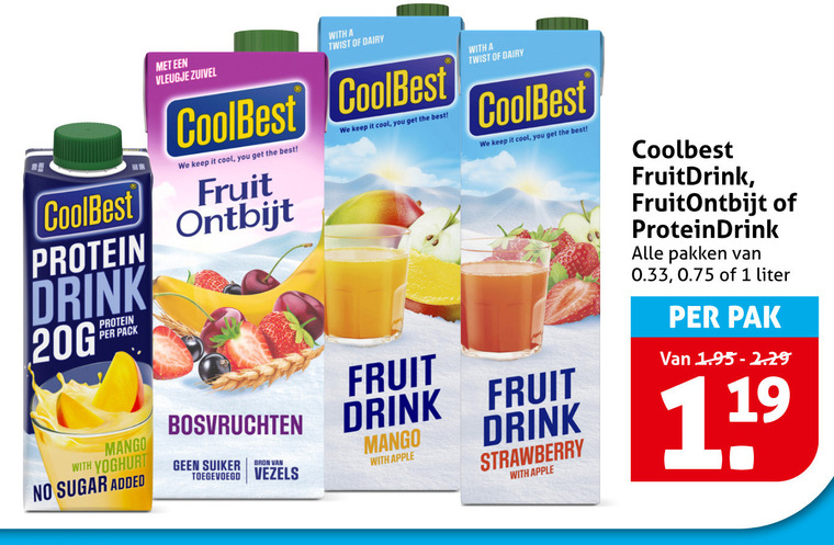 Coolbest   vruchtensap folder aanbieding bij  Hoogvliet - details