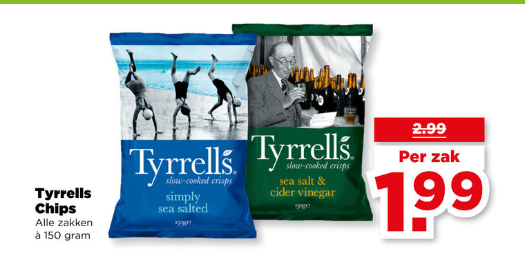 Tyrells   chips folder aanbieding bij  Plus - details