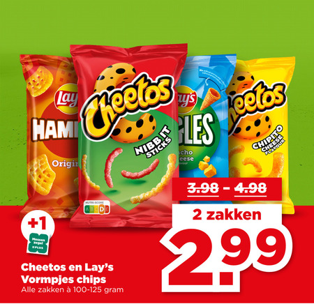 Cheetos   zoutje, chips folder aanbieding bij  Plus - details
