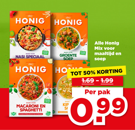 Honig   maaltijdmix, soep folder aanbieding bij  Plus - details